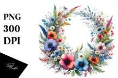 Watercolor Abstract Colorfull Whreath Clipart Product Image 1