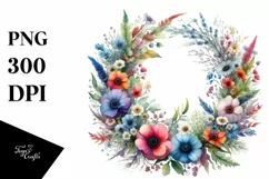 Watercolor Abstract Colorfull Whreath Clipart Product Image 1