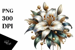 Shiny Lily Watercolor | Sublimation | Clipart Product Image 3