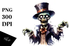 Funny Halloween Clipart with Zombie PNG Product Image 1