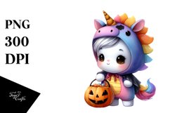 Cute Baby Unicorn Halloween Clipart Product Image 3