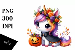 Cute Baby Unicorn Halloween Clipart Product Image 3
