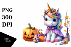 Cute Baby Unicorn Halloween Clipart Product Image 1