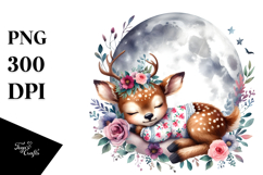 Sleeping Baby Deer | Sublimation | Clipart Product Image 1