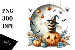 Bee on Moon Halloween PNG Product Image 1