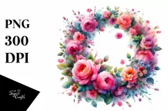 Watercolor Bouquet with Pansy & Splash | Clipart Product Image 1