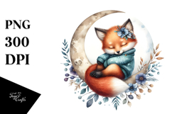 Sleeping Baby Fox | Sublimation | Clipart Product Image 1