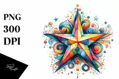 Colorful Star Watercolor Whimsical | Clipart Product Image 3
