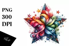 Colorful Star Watercolor Whimsical | Clipart Product Image 1