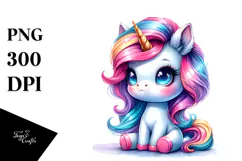 Funny Baby Unicorn PNG Product Image 1