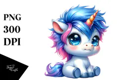 Funny Baby Unicorn PNG Product Image 1