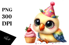 Funny Baby Parrot Chick with Party Hat | Sublimation | Product Image 1