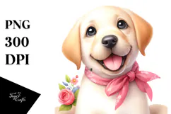 Cute Labrador Retriever with Big Eyes PNG Product Image 1