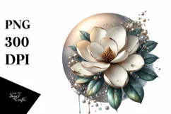 Shiny Magnolia Watercolor | Sublimation | Clipart Product Image 1