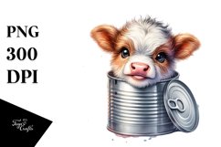 Smiling Highland Cow in Can, Transparent PNG Product Image 1