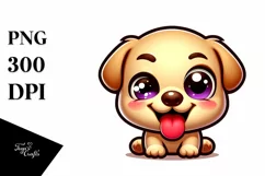 Cute Labrador Retriever Cartoon | Sublimation | Clipart Product Image 1