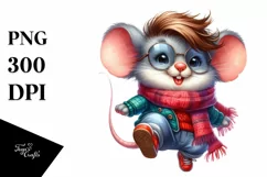 Watercolor Mouse Portrait, Transparent PNG Product Image 3