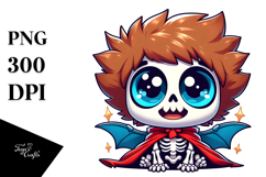 Silly Skeleton with Superhero Cape, Transparent PNG Product Image 1