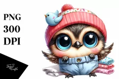 Cute Baby Bird with Clothes PNG Product Image 3