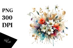 Colorful Abstract Bouquet with Gold Foil | Clipart Product Image 3