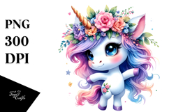 Cute Unicorn Dancing with Cool Haircut, Transparent PNG Product Image 1