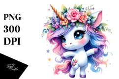 Cute Unicorn Dancing with Cool Haircut, Transparent PNG Product Image 1