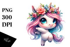 Cute Unicorn Dancing with Cool Haircut, Transparent PNG Product Image 1