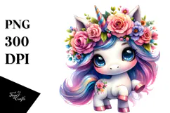 Vibrant Cute Unicorn Dancing, PNG Product Image 1