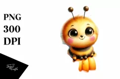Vibrant Cute Funny Bee Leaves | Sublimation | Clipart Product Image 3