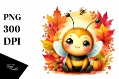 Vibrant Cute Funny Bee Leaves | Sublimation | Clipart Product Image 1