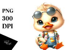 Cute Baby Duck with Cool Haircut PNG Product Image 1