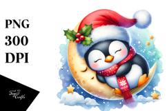 Dressed for Christmas Baby Penguin | Sublimation | Clipart Product Image 1