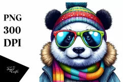 Quirky Panda Portrait PNG Product Image 1
