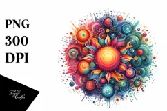 Colorful Wooden Daisy Splash | Sublimation | Clipart Product Image 3