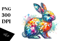 Diamonds Colorful Bunny PNG Product Image 1