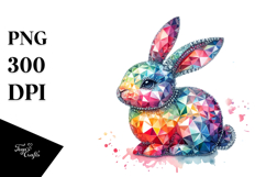 Colorful Bunny Made of Diamonds PNG Product Image 1