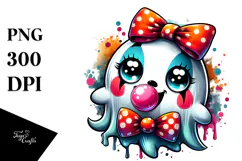 Funny Clown Ghost Chewing Bubble Gum PNG Product Image 1