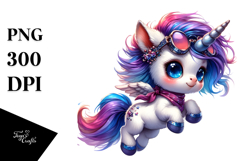Cute Baby Unicorn Big Eyes PNG Product Image 1