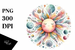 Colorful Pastel Sun Watercolor Clipart Product Image 3