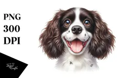 Watercolor Cute English Springer Spaniel, Transparent PNG Product Image 1