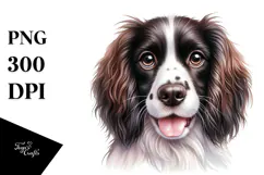 Watercolor Cute English Springer Spaniel, Transparent PNG Product Image 1
