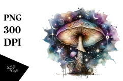 Detailed Mystical Celestial Mushroom, Transparent PNG Product Image 1