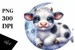 Moon Baby Highland Cow Clipart Product Image 3