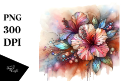 Abstract Hibiscus Splash PNG Product Image 1