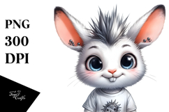 Goofy Baby Rabbit with Punk Look PNG Product Image 1