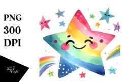 Colorful Smiling Star PNG Product Image 1