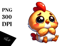 Dramatic Chicken Cartoon PNG Product Image 1