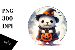 Cute Baby Seal Dressed for Halloween PNG Product Image 1