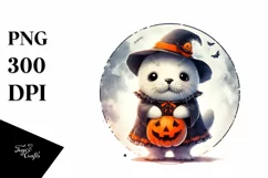 Cute Baby Seal Dressed for Halloween PNG Product Image 1