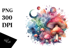 Watercolor Magical Celestial Astral Mushroom Product Image 1